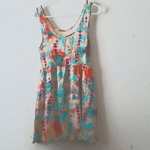 Full Tilt Tie-Dyed Dress with Lace Back Size Small